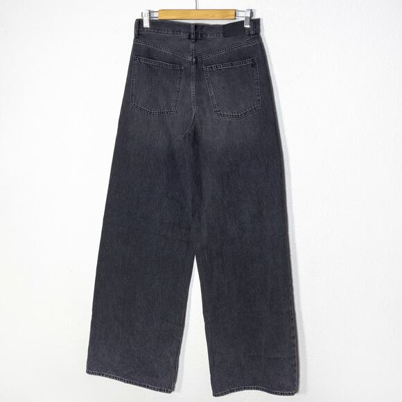 Madewell Women’s Super-Wide Leg Jeans Washed Black Long Rise Minimalist 30" - Picture 2 of 12